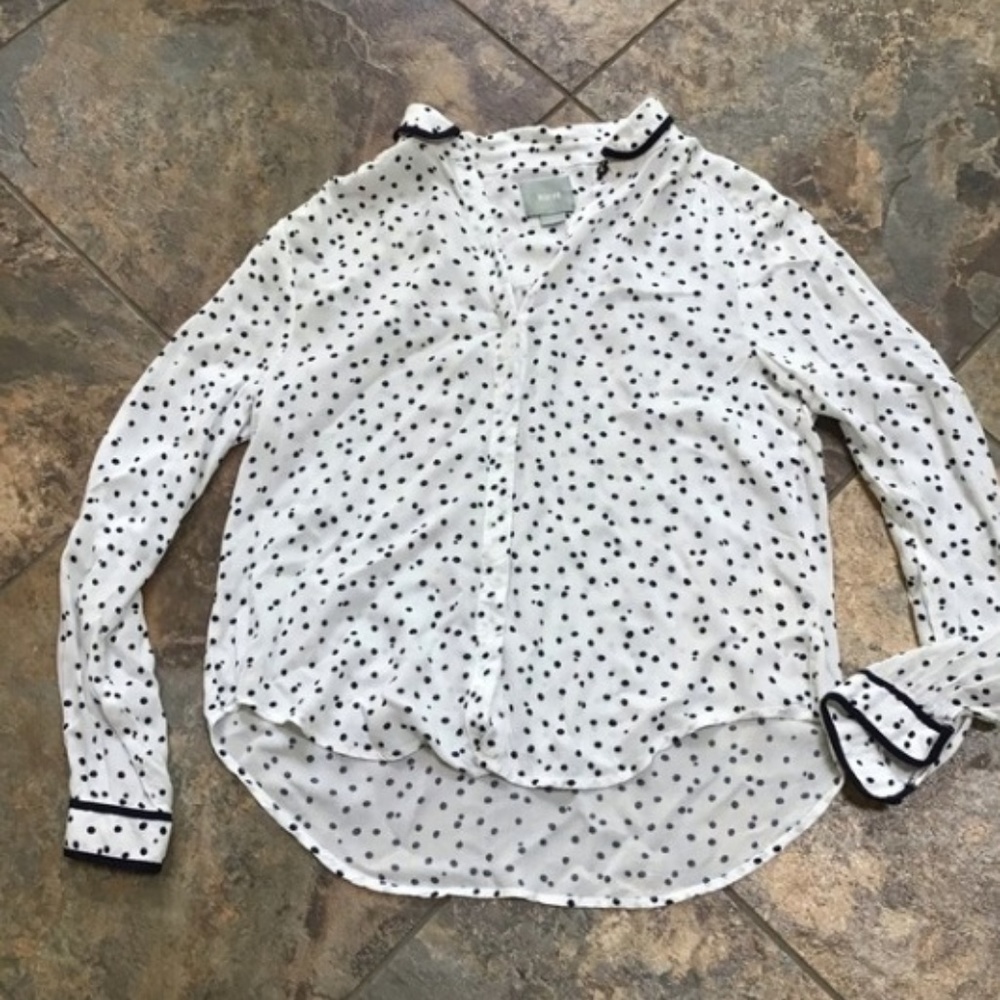 Anthropologie Maeve Polka Dot Blouse